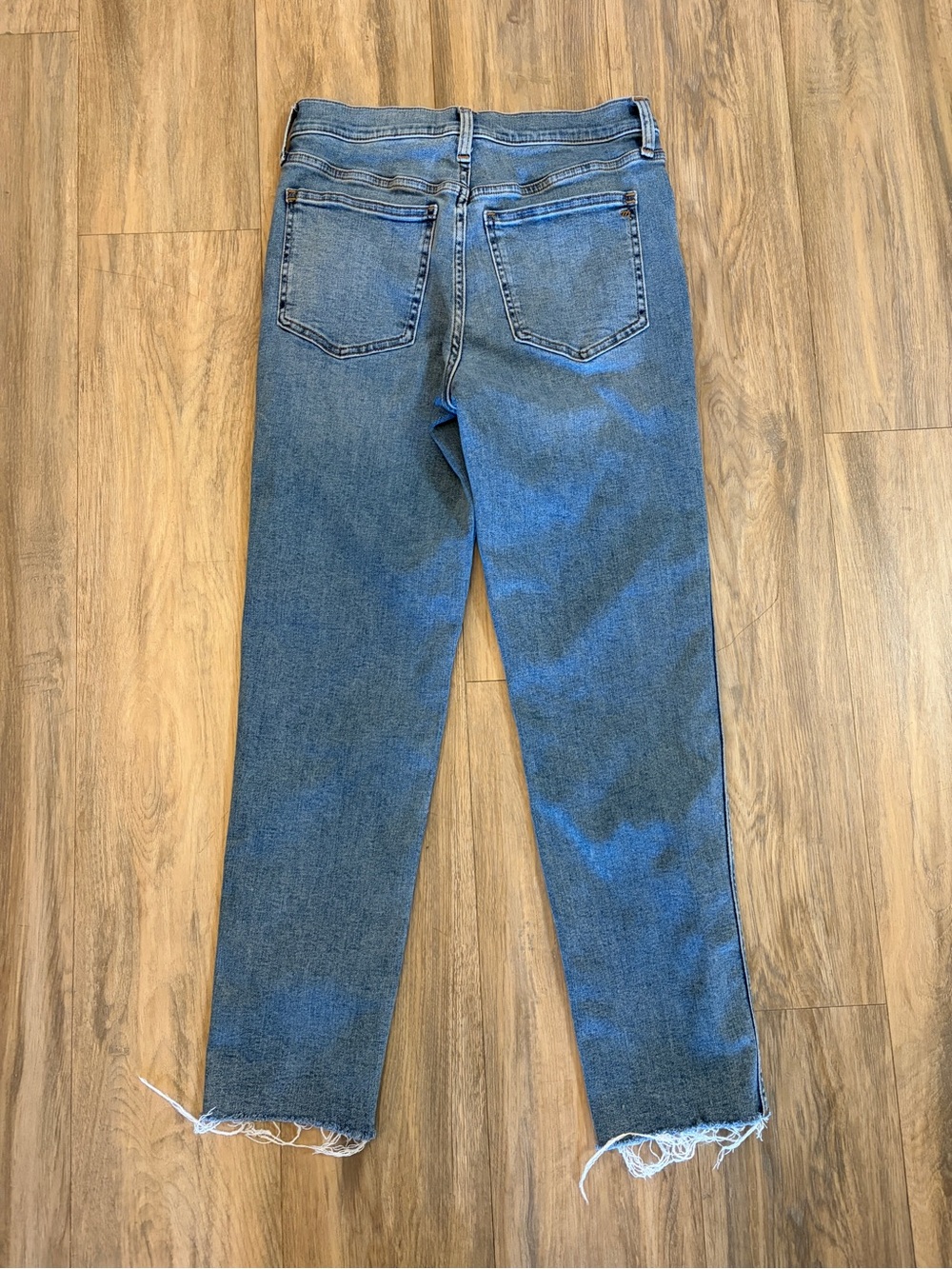 Madewell Roadtripper Stovepipe Jeans 28 Raw Hem Ankle Crop High Rise - Picture 3 of 5